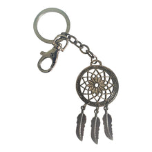 Load image into Gallery viewer, Dreamcatcher Mandala Spiritual Feather Keyring Gift | Gun Black Metal Keychain