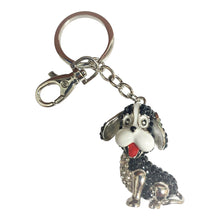 Load image into Gallery viewer, Dog Keychain Gift | Super Cute Black &amp; Silver Puppy Dog Gift | Dog Keyring Bag chain