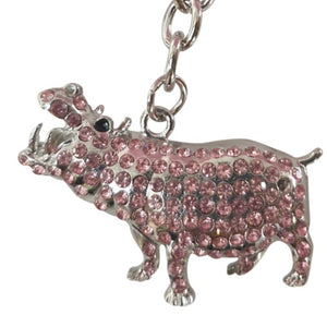 Hippo Keychain | Pink Happy Hippo Keyring | Bag Chain Wild African Animal Gift