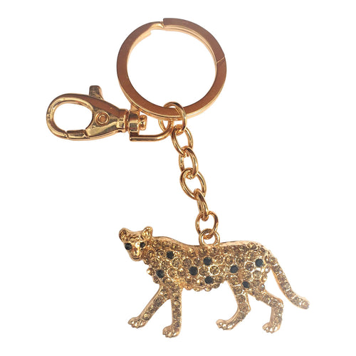 Big Cat Keychain | Gold Cheetah Keyring Gift | Wild Large Cat Gifts