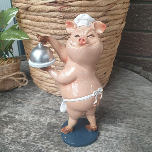 Pig - Chef Kitchen BBQ Cooking Statue - Ornament Gift - Funny Pig Gift - Pig Lovers