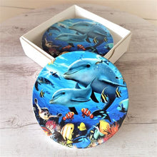 Load image into Gallery viewer, Dolphin Coasters | Colourful Ocean Themed Designed Coasters | Boxed Set Of 4