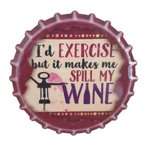 Wine - I'd Exercise But It Makes Me Spill My Wine Funny Bar Coasters Set of 4 Wine Gifts
