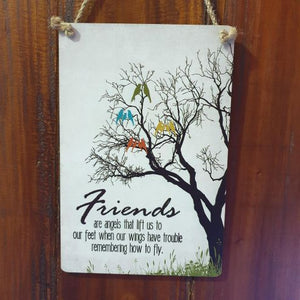 Friends | Friends Are Like Angels That Lift Us To Our Feet | Wooden Friendship Sign Gift