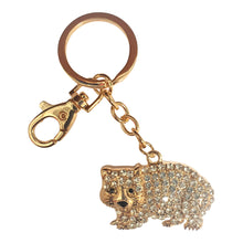 Load image into Gallery viewer, Australian Wombat Keyring Gift | Silver - Gold Cute Aussie Wombat Keychain