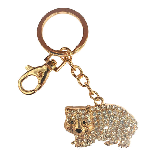 Australian Wombat Keyring Gift | Silver - Gold Cute Aussie Wombat Keychain
