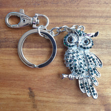 Load image into Gallery viewer, Owl Keyring Gift | Green Owl Bag Chain Keychain | Owl Lover Gifts | Wise Owl Wisdom