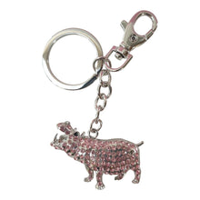 Load image into Gallery viewer, Hippo Keychain | Pink Happy Hippo Keyring | Bag Chain Wild African Animal Gift