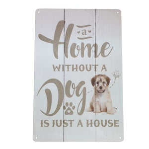 Looking for the perfect gift for a dog lover? Look no further than our Dog Home Metal Sign! This stylish sign reads 
