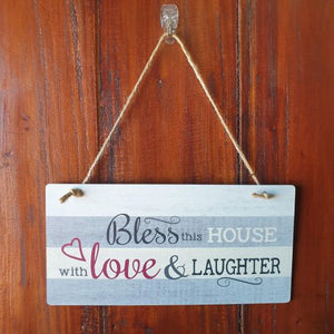 Home | Bless This House With Love & Laughter Home Gift Set | Coasters & Hanging Sign