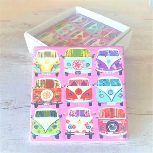Kombi Coaster Boxed Set Of 4 | Kombi VW Lover Gifts | Table Bar Coasters
