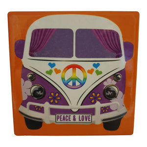 Kombi VW Coasters |  Kombi Peace & Love Purple Kombi Coasters | Boxed Set Of 4