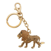 Load image into Gallery viewer, Gold Lion keyring / bag chain gift. Perfect gift for the Leo in your life. 