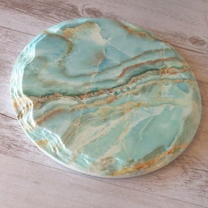 Home Decore Coasters | Ocean Tidal Swirl Image Table Coaster Set | Bar Kitchen Coasters