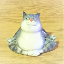 Load image into Gallery viewer, Cat Ornament Statue Gift | Meditation Yoga Fat Cat Statue Pair | Cat Lovers Gifts