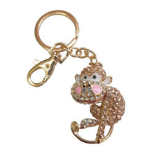 Load image into Gallery viewer, Monkey Keychain Gift | Gold Cheeky Monkey Keyring - Bag Chain