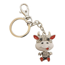 Load image into Gallery viewer, Cow Keychain Gift | Cute Cow With Horns Keyring Gift | Cow Lover Gifts