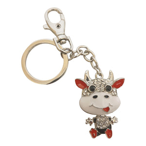 Cow Keychain Gift | Cute Cow With Horns Keyring Gift | Cow Lover Gifts