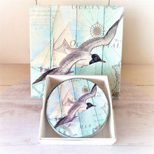 Load image into Gallery viewer, Seaside Water Bird Trivet &amp; Coaster Gift Set  | Seagull Ocean Bird | Kitchen Table Gift Set