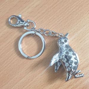 Penguin Keyring | Black & Silver Penguin Keychain Gift | Ocean Bird