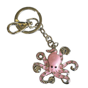 pink octopus keyring pink octopus keychain pink octopus bag chain gift 