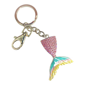 Mermaid Tail Keyring | Pink Rainbow Mermaid Tail Keychain |  Mythical Creature