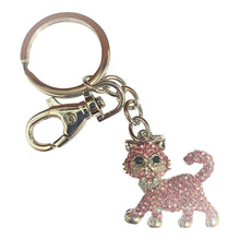 Load image into Gallery viewer, Cat Keyring Gift | Cute Pink Bow Tie Pussy Cat Keychain Bag Chain | Cat Lovers Gift