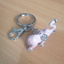 Load image into Gallery viewer, Elephant Keyring | Lucky Pink Cute Elephant Keychain Gift | Elephant Lover Gifts