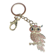 Load image into Gallery viewer, Owl Keyring Gift | Pink Owl Bag Chain Keychain | Owl Lover Gifts | Wise Owl Wisdom