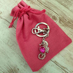 Seahorse Keyring | Beautiful Pink Seahorse Keychain Ocean Gift