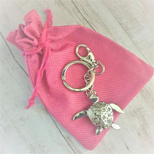 Turtle Keyring | Pink Turtle Keychain Ocean Gift | Bag Chain | Bag Charm