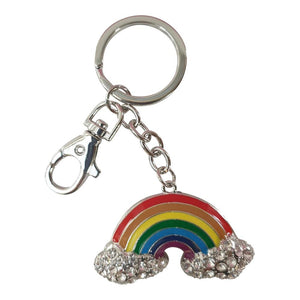 Rainbow Keyring Gift | Colourful Metal Uplifting Rainbow Keychain | Bag Chain