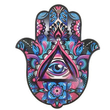 Load image into Gallery viewer, Hamsa Hand Of Protection Trivet | Plate | Hanging Sign | Colourful Ceramic Gift