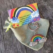 Load image into Gallery viewer, Rainbow Keyring Gift | Colourful Metal Uplifting Rainbow Keychain | Bag Chain