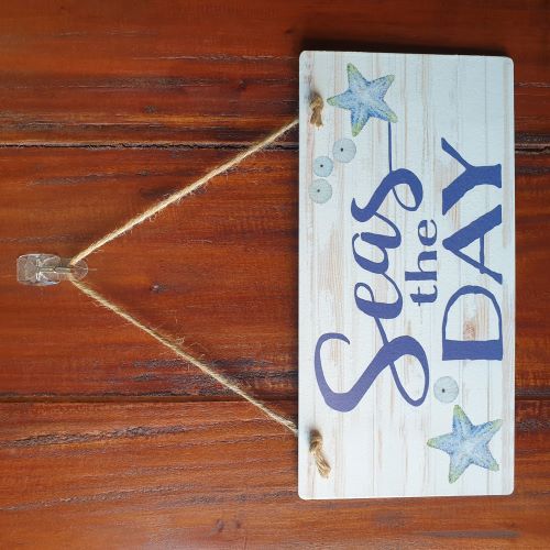 Beach Décor Sign | Seas The Day Hang Sign | Ocean Gift Beachside Giftware