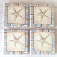 Load image into Gallery viewer, Seaside Starfish Ocean Coasters | Set Of 4 Boxed Gift | Ocean Lovers Décor