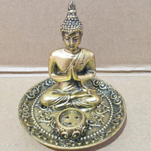 Load image into Gallery viewer, Buddha Thai Incense Stick Holders Set Of 2 | Gold Protection Buddha | Gold Pray Buddha