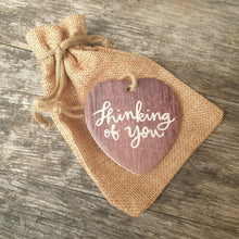 Load image into Gallery viewer, This small ceramic heart makes for the perfect thinking of you gift. With a delicate organza bag and rope hanger, it&#39;s a thoughtful and heartfelt gesture. Show your loved one you care with this charming and meaningful gift.