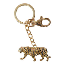 Load image into Gallery viewer, Big Cat Keychain Gift | Gold Wild Tiger Keyring | Wild Large Cat Gifts