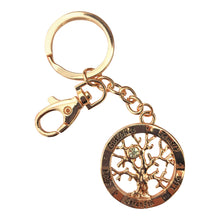Load image into Gallery viewer, Tree Of Life Keyring | Rustic Rose Gold Metal Keychain | Family Love Life Strength
