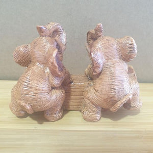 Elephant Ornaments Figurines | Set Of 4 Welcome Elephants | Lucky Elephant Gifts